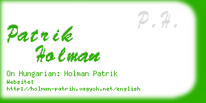 patrik holman business card